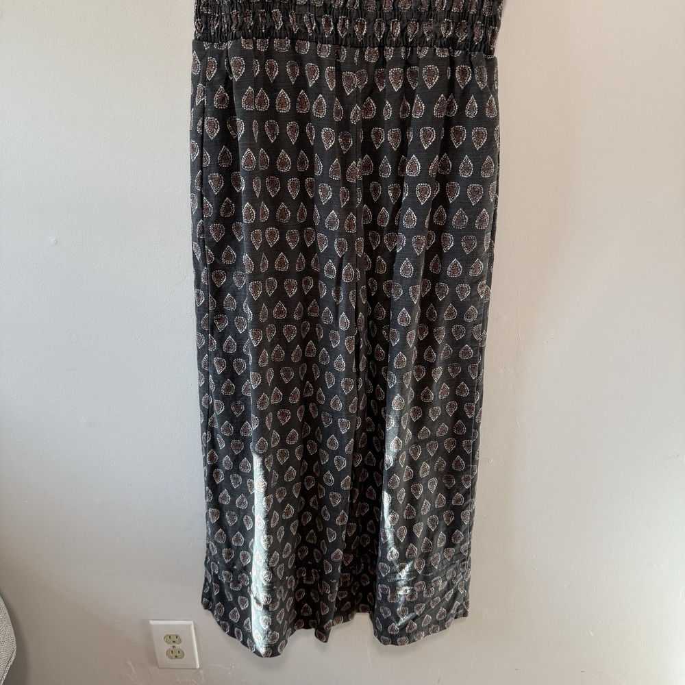 Anthropologie Black Patterned Short-Sleeve Jumpsuit - Picture 8 of 12
